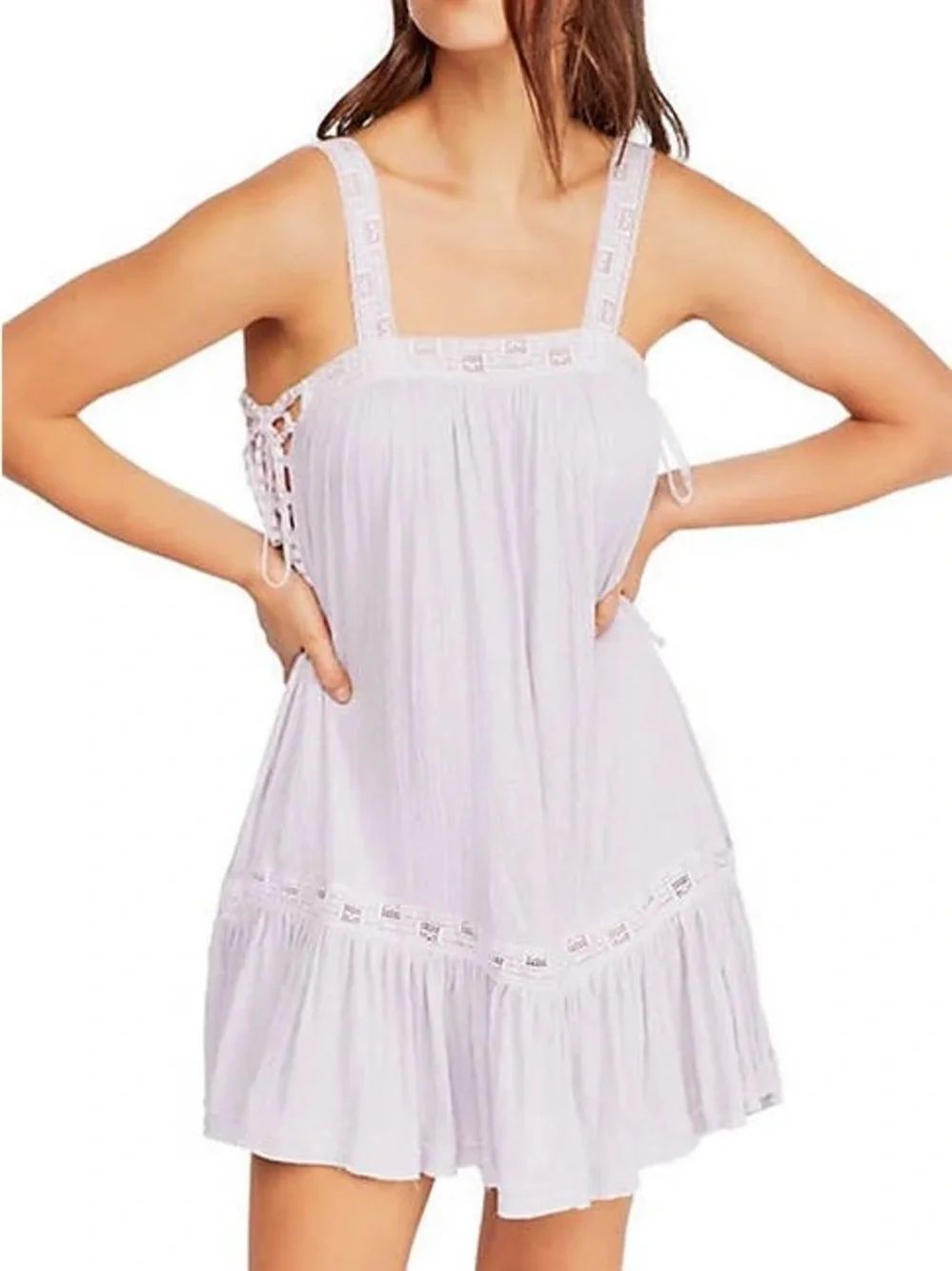 NWT Free People Sweet Thing Tunic Mini Dress - Lilac Purple
